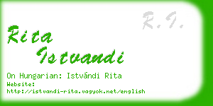 rita istvandi business card