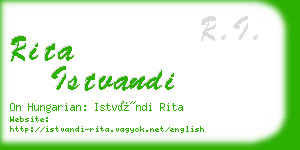 rita istvandi business card